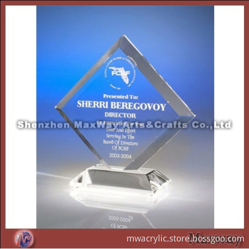 Transparent Custom Square Acrylic Trophy